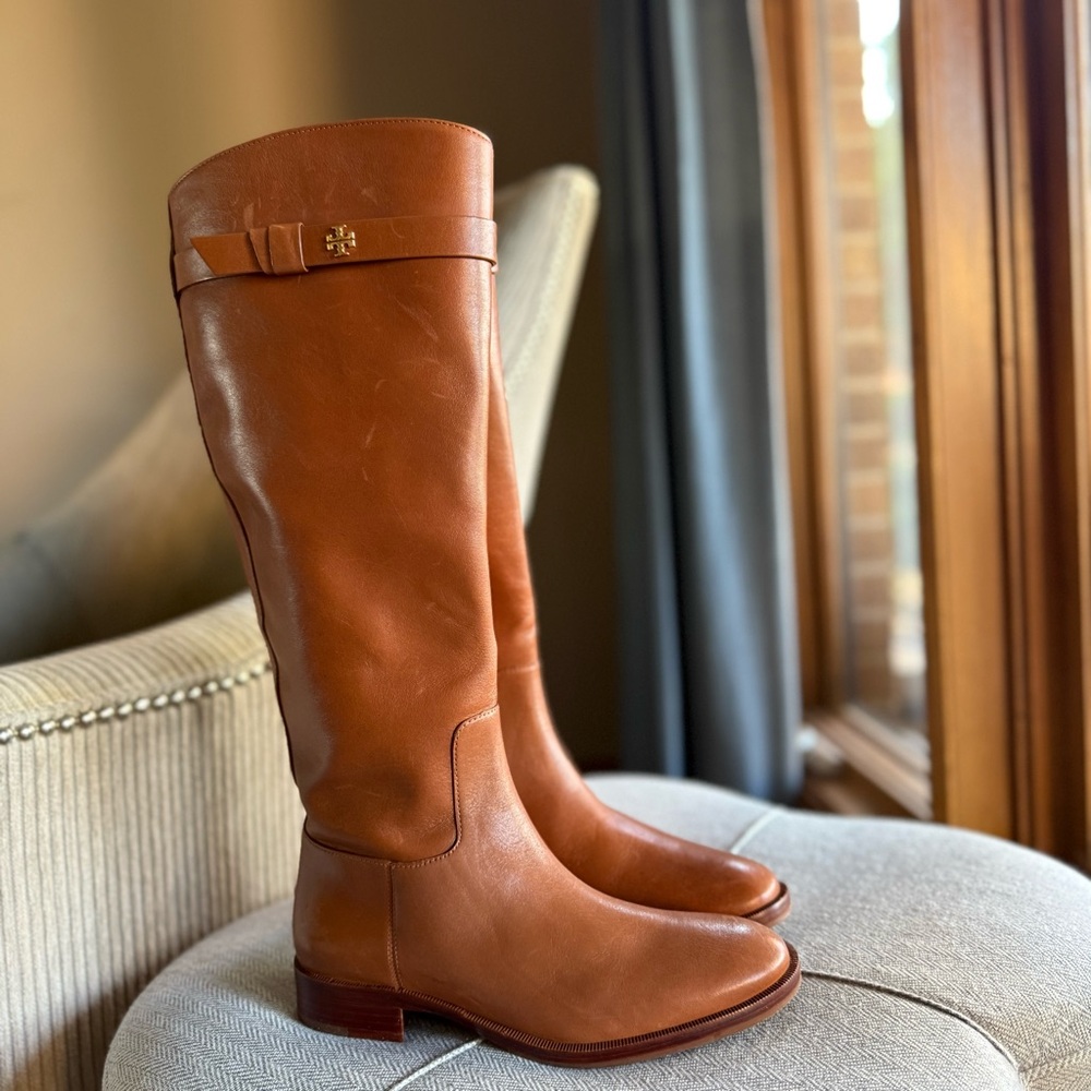 Tory Burch Women's Brown Leather Over the Knee Boots